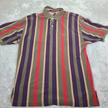 Tommy Hilfiger Vintage Polo Shirt Striped Vertical Adult X-Large Brown /... - £15.72 GBP