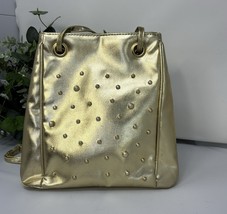 Warren Reed Women’s Gold Purse White Pearl Embellishments Double Strap V... - £12.23 GBP