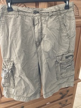 Union Bay Palm Vintage men’s Distressed Frayed Hems tan cargo shorts size 32 - £27.32 GBP