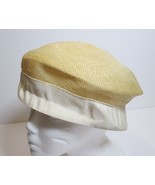 Vtg Bloomingdale&#39;s Made in Italy 100% Straw Beret Hat One Size Vtg Fashion - £18.64 GBP
