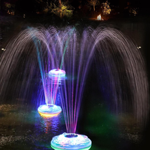 Floating Pool Fountain with Light Show,Rechargeable Battery Pond Water F... - $56.23
