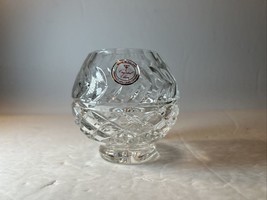 Crystal Clear 24% Lead Crystal 3.5&quot; Round Bowl Vase Hand Cut Made in Poland - £7.73 GBP