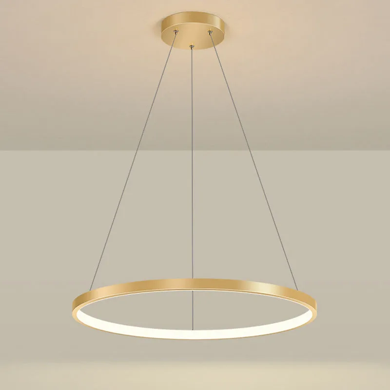 Ht 40 60cm circle chandelier lighting lustre ring lights living room decoration bedroom thumb200
