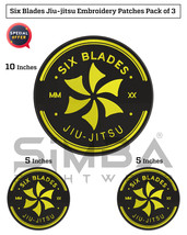 Bjj Gi Patches BJJ Martial Arts Kimono Patches Six Blades Embroidered Pa... - £24.37 GBP