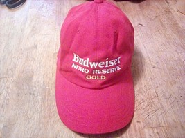 Budweiser Nitro Reserve Gold Red Strapback Hat Cap Quake City Caps - $10.68