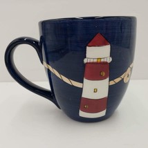 Brushes Handpainted K.I.C. Lighthouse Nautical Coffee Cup Mug - $15.47