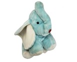 18&quot; VINTAGE BABY BLUE &amp; WHITE ELEPHANT RED HEART MOUTH STUFFED ANIMAL PL... - £51.97 GBP
