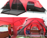 Large Outdoor Camping Tent, 10-Person 3-Room Cabin Screen Porch Waterpro... - $169.71