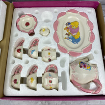 Disney Princesses Tea Set Ceramic 2003 11 pc Ceramic Set Missing Teapot Lid - $94.47