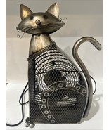 Deco Breeze Cat Electric Fan Metal Sculpture 18" Tall 8.5" Wide - $65.44
