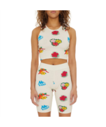 NWT Kappa Maluku Floral Crop Top Sports Bra Cream M  - $39.66 CAD