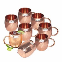 Set of 8 - Prisha India Craft Copper Barrel Mug Classic for Moscow Mule 520 ML / - £44.29 GBP