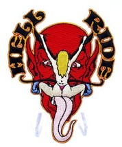 Hell Ride Girl Riding Devil&#39;s Tongue Sew-On Embroidered Patch 3 1/4&quot;X 4&quot; - £3.98 GBP