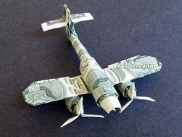 MESSERSCHMITT Jet Fighter Money Origami - Dollar Bill Art - Military Gift for Ar - £75.93 GBP