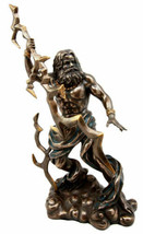 Roman Greek King Of Olympus God Zeus Jupiter Holding Lightning Bolt Figurine - £47.14 GBP