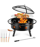 Wood Burning Fire Pits with Mesh Lid, Outdoor Fire Pits with Poker &amp; 5 R... - $4,994.24 MXN