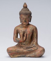 De Bouddha - Ancien Khmer Style Assis Bois Statue Enseignement Mudra - - £172.66 GBP