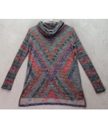 Derek Heart Sweater Womens Medium Gray Multi Long Sleeve High Low Slit C... - $435.48 MXN