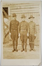 RPPC Soldiers Three Handsome Doughboys Photo c1918 Postcard Z2 - £8.59 GBP
