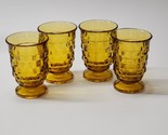 Vintage American Whitehall By Colony Cubist 3⅞” Amber Juice Glasses - Se... - $29.67