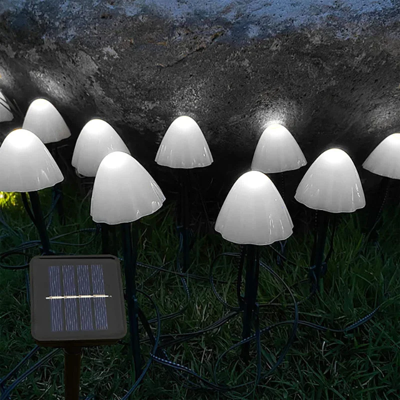 Solar Mushroom String Garden Fairy Light Led Outdoor Waterproof Solar Lawn Lamps - £58.18 GBP