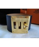 New in Box Hermes Black Noir Swift GHW Kelly Dog Bracelet S - $11,046.16 MXN