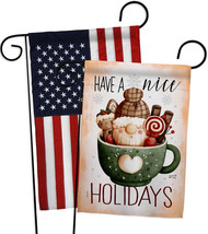 Hot Coco Gnome Garden Flags Pack Winter Wonderland 13 X18.5 Double-Sided House B - £23.07 GBP
