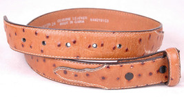 NOCONA Belt-24-Brown-No Buckle-Genuine Leather-N44218153-vtg-Ostrich - £38.26 GBP