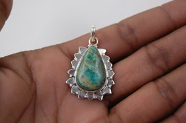 Solid 925 Sterling Silver Apatite Gemstone Handmade Pendant Women Gift PS-1791 - £37.30 GBP