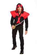 Halloween Wholesalers ® Pirate Assassin - Black and Red Costume, one size - £23.40 GBP