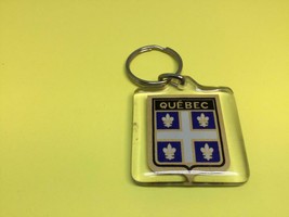 Vintage Canadian Province Keyring QUEBEC Keychain FLEUR DE LYS Ancien Porte-Clés - £6.23 GBP