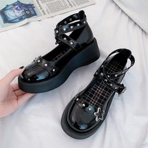 Olita shoes star buckle mary janes shoes women cross tied platform shoes patent leather thumb200