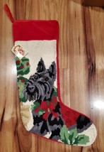 Peking Handicraft Holiday Needlepoint Christmas Stocking Terrier Dog - 11&quot;x20&quot; - £11.44 GBP