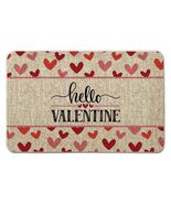 GAGEC Valentines Day Door Mat Hello Valentine Heart Welcome 17x27 Inch - $18.97 CAD
