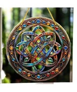 Celtic Knot Suncatcher with Multicolored Gemstone Style Accents - €19,73 EUR