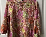 Talbots Petites  Silk 3/4 Sleeve Pullover Blouse Womens Size Large Pink - £19.29 GBP
