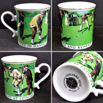 Golfers Putt In Haste Repent Leisure Vintage Porcelain Tea Cup Coffee Mu... - $19.20