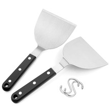 Metal Spatula Set Of 2, Stainless Steel Griddle Spatula Turner With Abs ... - $18.04