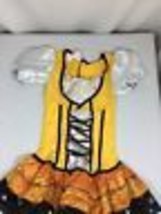 Rubies Girls Halloween Costume Size M Yellow ,Black Candy corn dress B82#22 - £14.10 GBP