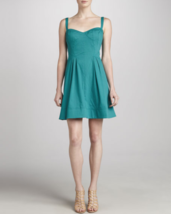 Z Spoke BY ZAC POSEN Sleeveless A-Line Dress Sz 4 Teal Sweetheart Neckline $490 - £78.82 GBP