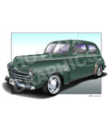 FORD TUDOR 1947 - PERSONALISED ILLUSTRATION OF YOUR CAR - £19.71 GBP