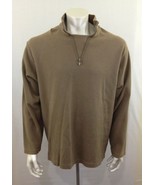 Roots Canada Men&#39;s Size XL Brown Long Sleeve Quarter Zip Cotton Pullover... - £9.27 GBP