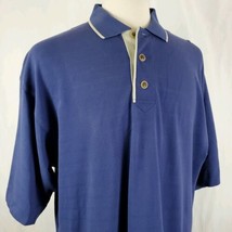 Cutter &amp; Buck Men&#39;s Classic Polo Shirt Large Three Button Short Sleeve Golf Blue - £9.43 GBP
