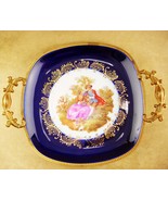 Antique French calling card tray - limoges Trinket tray / cobalt calling... - £98.20 GBP