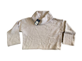 Universal Thread Women&#39;s Cowl Neck Pullover Sweater SMALL-Crop Top Beige NEW - £8.65 GBP