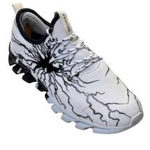 BRONAX Men&#39;s Athletic Shoes B&amp;W Abstract Print Sneakers Low Top Size 43 - £23.22 GBP