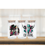 Cowgirl MAMA UV DTF 16oz Glass Can - $5.53 CAD