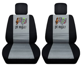 Front set car seat covers fits Chevrolet Spark 2013-2021 Music notes design - $89.99