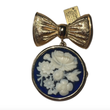 Estee Lauder &quot;Flower Cameo Brooch&quot;  With Bow 2005 Youth Dew Solid Perfume - £39.86 GBP