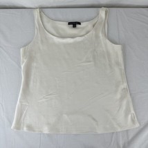Lafayette 148 Womens Off White/ Cream Sleeveless Top Size 16 100% Silk Blouse - £47.58 GBP